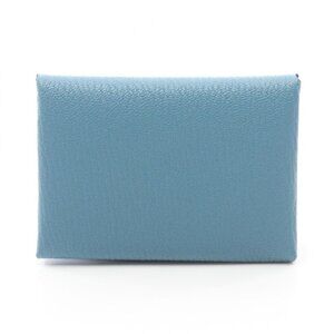 Hermes Coin Case Calvi Duo New Blue Jean Leather New Blue Jean Blue